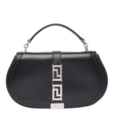 Versace Mini Greca Goddess Shoulder Bag In Black
