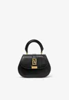 Versace Mini Greca Goddess Top Handle Bag In Calf Leather In Black