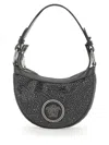 Versace Crystal Embellished Medusa Bag In Black