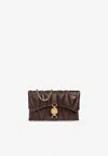 Versace Mini Kleio Quilted Crossbody Bag In Brown