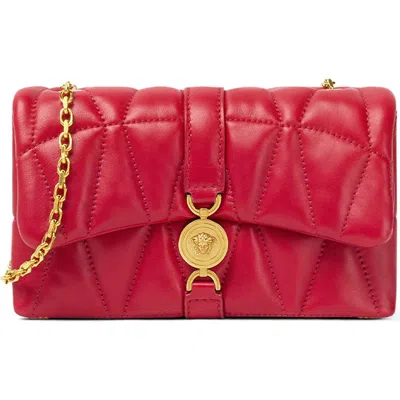 Versace Kleio Quilted Crossbody Bag In Red