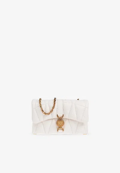 Versace Mini Kleio Quilted Shoulder Bag In White