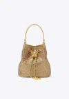 Versace Mini La Medusa Crystal Bucket Bag In Gold
