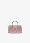 Versace Mini La Medusa Crystal Top Handle Bag In Pink