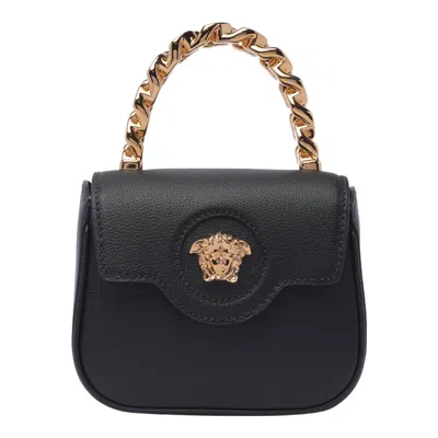Versace Mini La Medusa Handbag In Black/ Gold