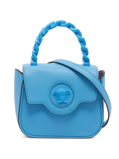 Pre-owned Versace Mini La Medusa Mini Shoulder Bag In Blue