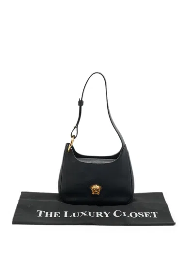 Pre-owned Versace Mini La Medusa Shoulder Bag In Black