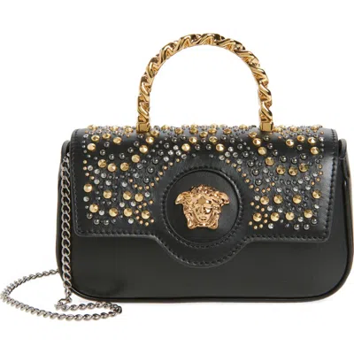 Versace Mini La Medusa Studded Leather Top Handle Bag