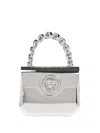 Versace La Medusa Logo-plaque Mini Bag In 银色