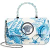 Versace Mini La Medusa Underwater Barocco Satin Top Handle Bag In Multi