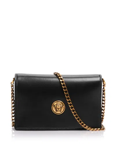 Versace Mini Leather Crossbody Bag In Orange