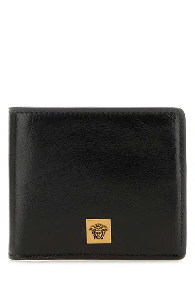 Versace Severine Medusa Leather Bifold Wallet In Black