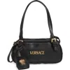 Versace Mini Logo East/west Leather Shoulder Bag In Black  Gold