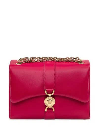 Versace Mini Luxe Shoulder Bag In Lipstick Red- Gold