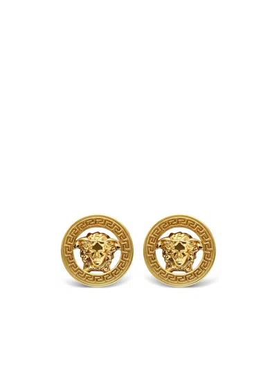 Versace Medusa Circular Earrings In Yellow
