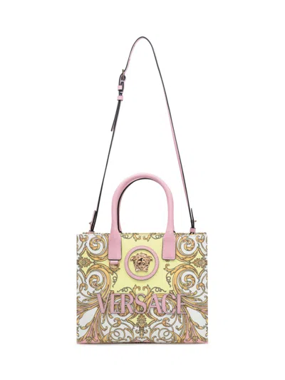 Versace Mini Medusa Tote Bag In Pastel Pink-multicolor- Gold