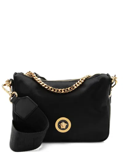 Pre-owned Versace Mini Medusa Tribute Crossbody Bag In Black
