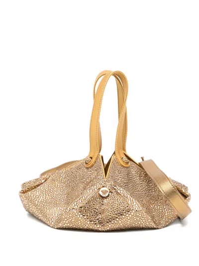Versace Mini Protea Tote Bag In Yellow