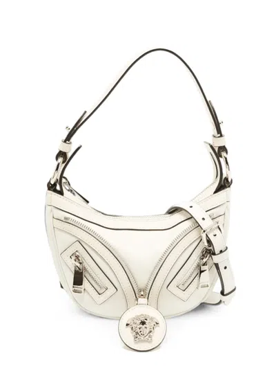 Pre-owned Versace Mini Repeat Shoulder Bag In White
