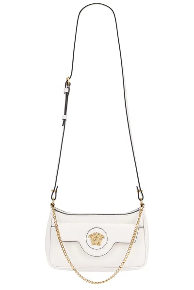 Versace Mini Shoulder Bag In Porcelain White &  Gold