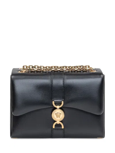 Versace Mini Signature Shoulder Bag In Black
