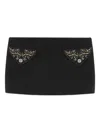 Versace Embellished-pocket Mini Skirt In Brown