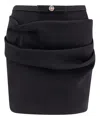 Versace Responsible Wool Mini Skirt With Medusa Detail In Black