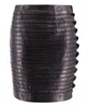 Versace Leather Pleated Mini Skirt In Black