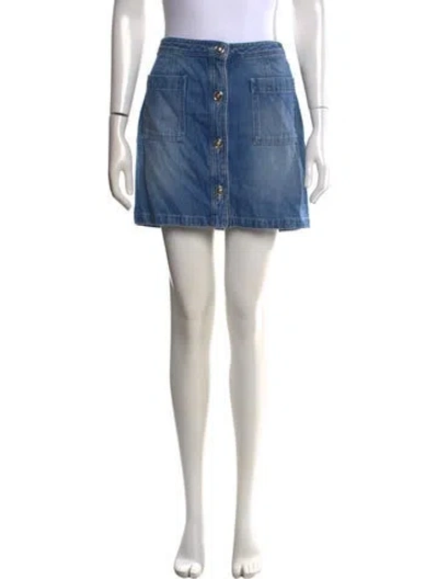 Pre-owned Versace Mini Skirt In Blue