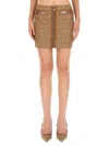 Versace Jacquard Pattern Mini Skirt In Brown