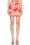 Versace Tresor De La Mer Towel Stitch Jacquard Knit Mini Skirt In Dusty Rose