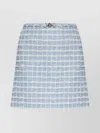 Versace Mini Skirt In Tweed With Belt Detail In Blue