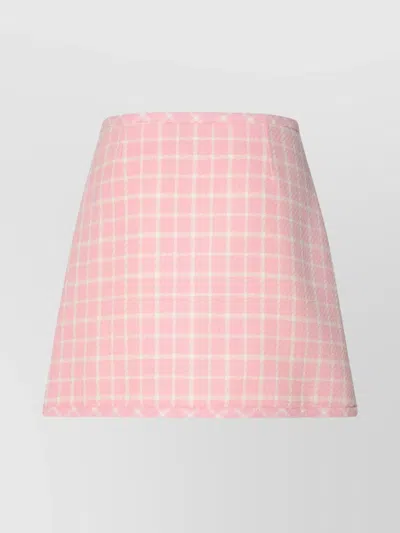 Versace Mini Skirt In Virgin Wool Blend In Pink