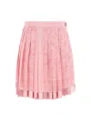 Versace Printed Silk Skirt In Pale Pink