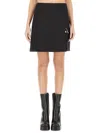 Versace Safety Pin A-line Wool Mini Skirt In Black