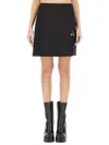 Versace Safety Pin A-line Wool Mini Skirt In Black