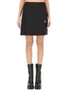 Versace Safety Pin A-line Wool Mini Skirt In Black