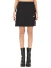 Versace Safety Pin A-line Wool Mini Skirt In Black