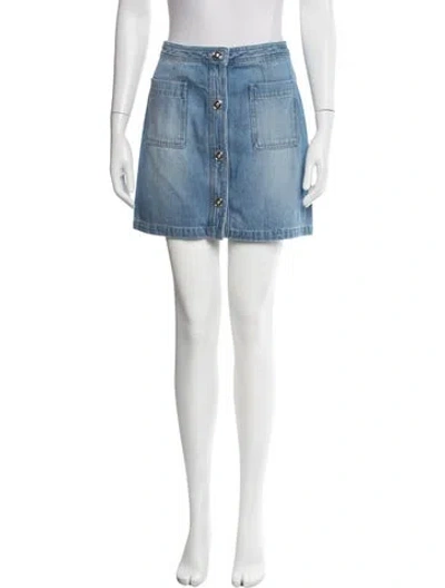 Pre-owned Versace Mini Skirt W/ Tags In Blue
