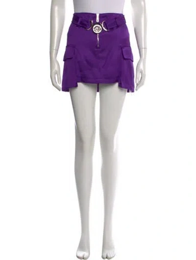 Pre-owned Versace Mini Skirt W/ Tags In Purple