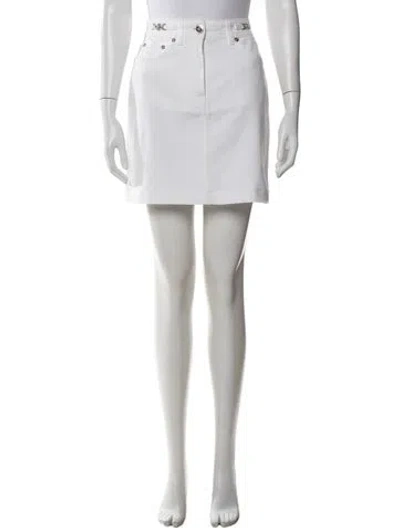 Pre-owned Versace Mini Skirt In White
