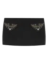 Versace Embellished-pocket Mini Skirt In Brown