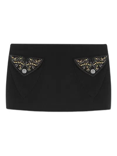 VERSACE MINI SKIRT WITH DECORATED POCKETS VERSACE
