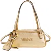 Versace Mini Tag Bowling Metallic Leather Shoulder Bag