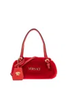 Versace Mini Tag Bowling Shoulder Bag In Red