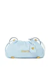 Versace Mini Tag Logo Clutch Bag In Blue