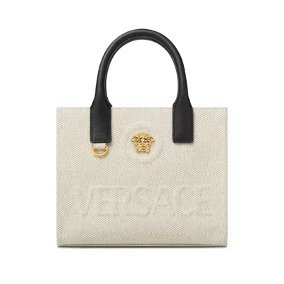 Versace Mini Tote Bag In Beige