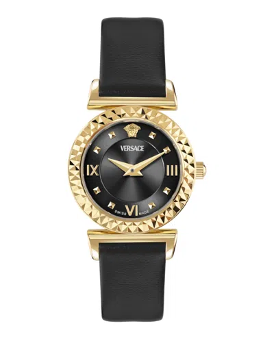 Versace Mini Vanity Leather Watch In Multi