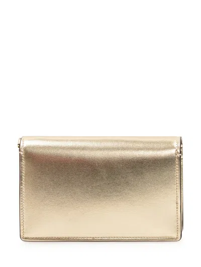 Versace Mini Wallet On Strap In Gold-gold82