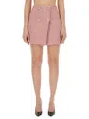 Versace Jupe Courte En Laine In Pink